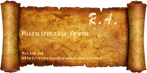 Ruzsinszky Anna névjegykártya